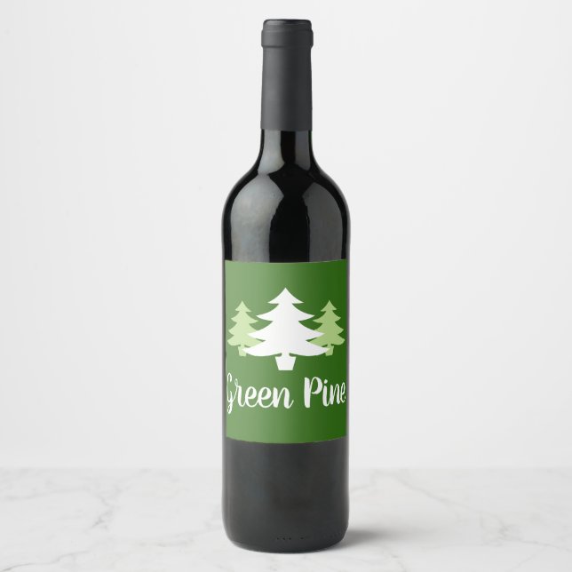 fun CHRISTMAS TREE silhouette | Wine Label (Front)
