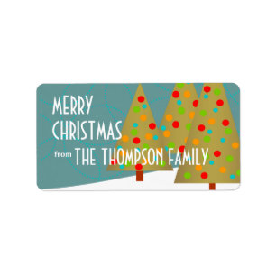 Fun Christmas Tree Trio Holiday Party Invitation Label