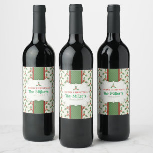 FUN! Christmas Wine Labels- Personalised -Add Name Label
