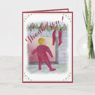 FUN CHRISTMAS WONDER FIREPLACE THANK YOU CARD