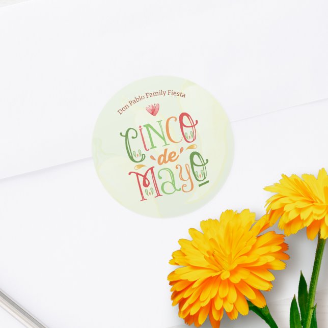 Fun Cinco de Mayo Party Classic Round Sticker (Creator Uploaded)