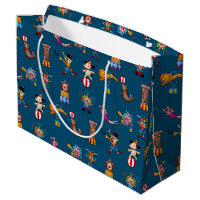 Fun Circus Party Acts Cartoon Pattern Blue Kids