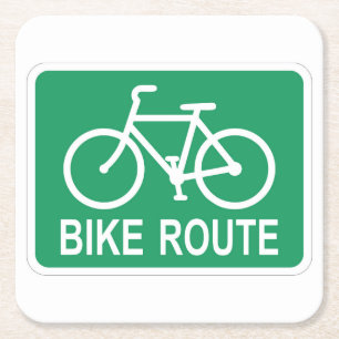 Fun Classic Bike Route Sign Coaster Set