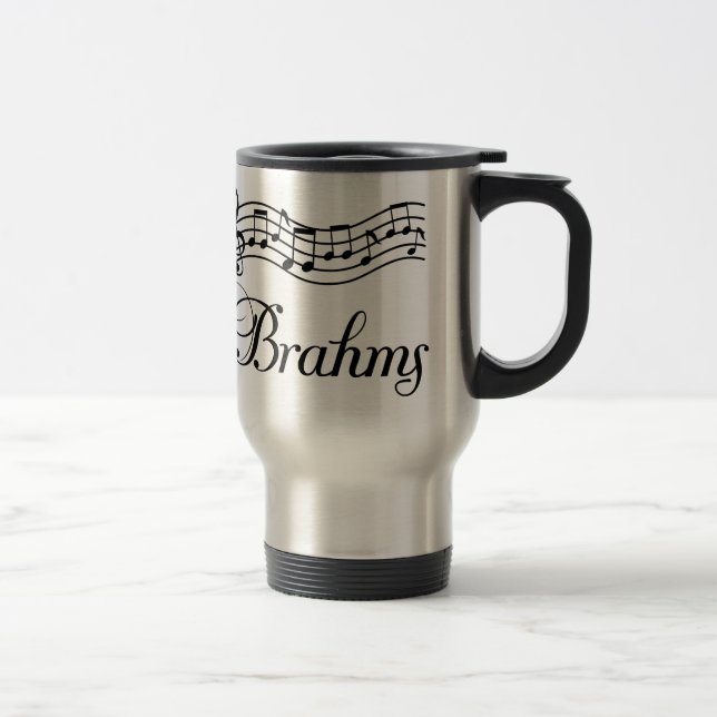Fun Classical Music Brahms Music Notes Travel Mug (Right)
