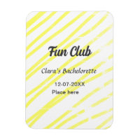 Fun Club bachelorette party yellow lines backgroun