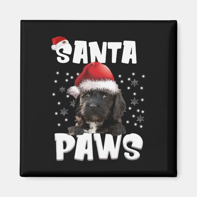 Fun Cockapoo Christmas Lights Tree Dog Lover Xmas  Magnet (Front)