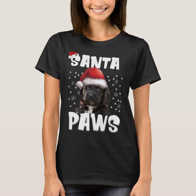 Fun Cockapoo Christmas Lights Tree Dog Lover Xmas  T-Shirt (Front)