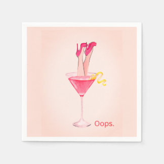 Fun Cocktail Humour, Unique Pink Bachelorette Part Napkin