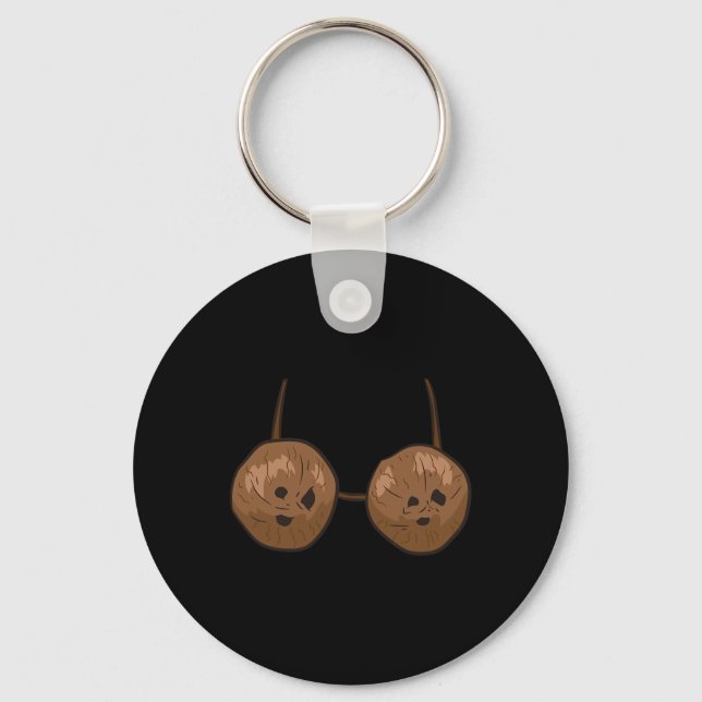 Fun Coconut Summer Coconuts Bra Fun Halloween Cost Key Ring (Front)