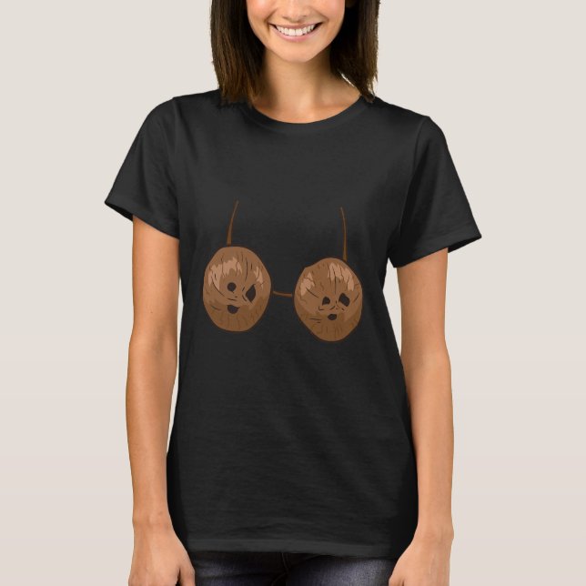Fun Coconut Summer Coconuts Bra Fun Halloween Cost T-Shirt (Front)