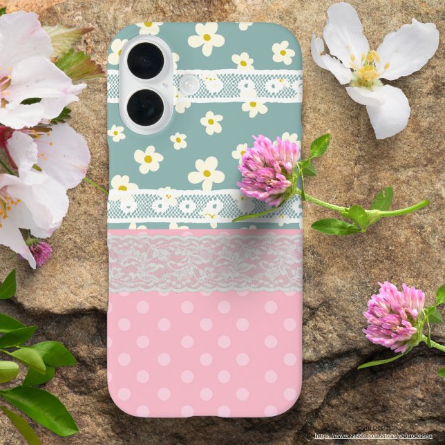Fun collage colourful mixed pattern Girly Blossom Case-Mate iPhone Case (Creator Uploaded)