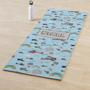 Fun Colorful Aviation Yoga Mat