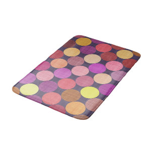 Fun Colorful Contemporary Polka Dots Art Pattern Bath Mat