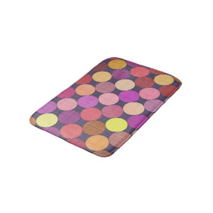 Fun Colorful Contemporary Polka Dots Art Pattern Bath Mat