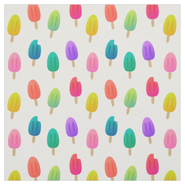 Fun Colorful Ice Pop Pattern Fabric (Swatch)