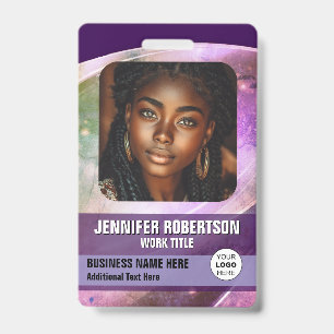 Fun Colorful Personalized Photo Employee Badge ID Badge