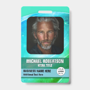 Fun Colorful Personalized Photo Employee Badge ID Badge