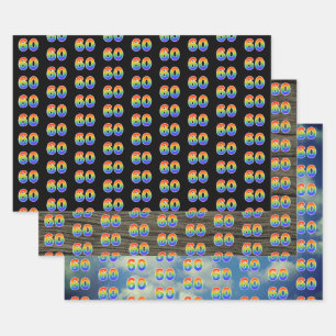 Fun, Colorful, Rainbow Spectrum Pattern 60 Event # Wrapping Paper Sheet