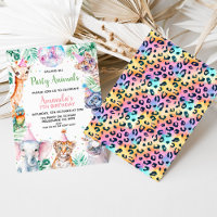 Fun Colorful Safari Calling Party Animals Birthday