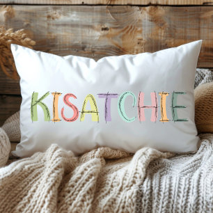 Fun Colorful Sketch Kisatchie Louisiana Lumbar Cushion