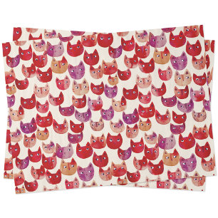 Fun Colorful Watercolor Cat Pattern Tissue Paper