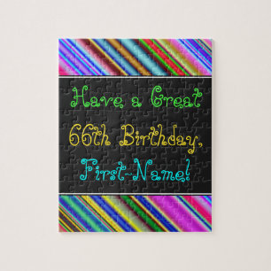 Fun, Colorful, Whimsical 66th Birthday Puzzle