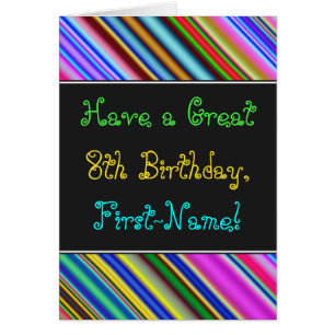 Fun, Colorful, Whimsical 8th Birthday Card