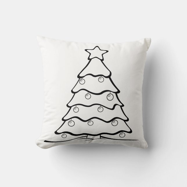 Fun Colour Me Christmas Tree Crafty Cushion (Front)
