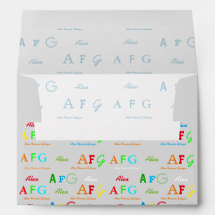 fun colour names and initials custom envelopes