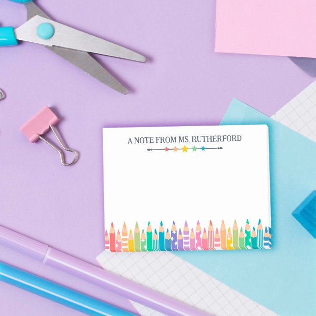 Fun Coloured Pencils Note From School Teacher (Creator Uploaded)