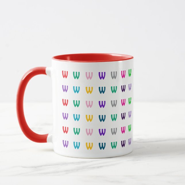 Fun Coloured Personalised Monogram or Age for Kids Mug (Left)