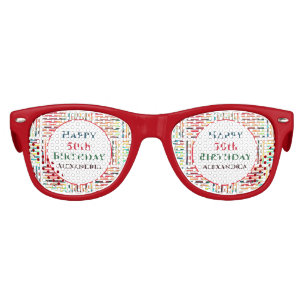 Fun Colourful 50th Birthday Personalise Kids Sunglasses
