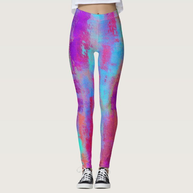 Fun Colourful Abstract Dots Leggings (Front)