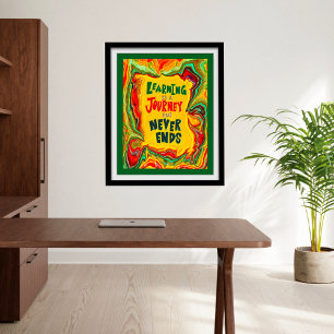 Fun Colourful Abstract Learning Journey Classroom  Poster