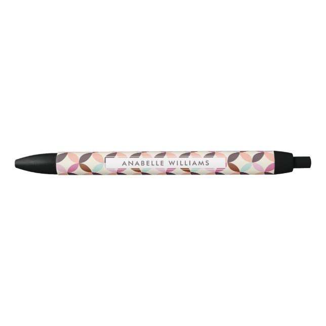 Fun Colourful Abstract Pattern Black Ink Pen (Front)