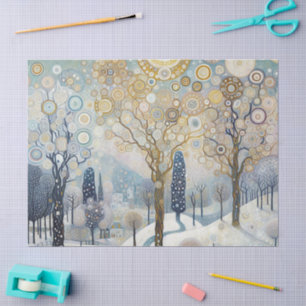 Fun Colourful Abstract Winter Wonderland Art Tissue Paper