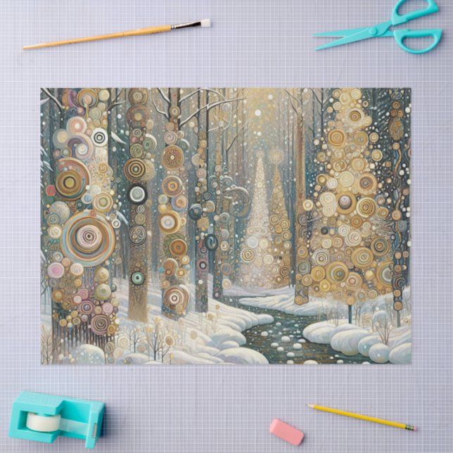Fun Colourful Abstract Winter Wonderland Art Tissue Paper (Craft)