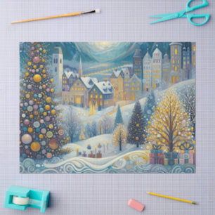 Fun Colourful Abstract Winter Wonderland Art Tissue Paper