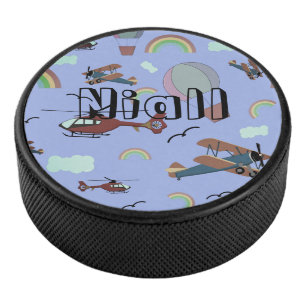 Fun Colourful Aviation Hockey Puck
