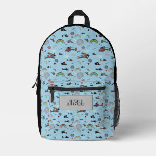 Fun Colourful Aviation Personalised Printed Backpack