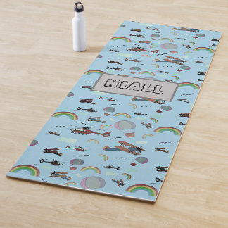 Fun Colourful Aviation Personalised Yoga Mat