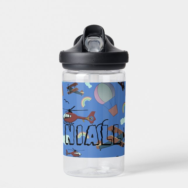 Fun Colourful Aviation  Water Bottle (Front)