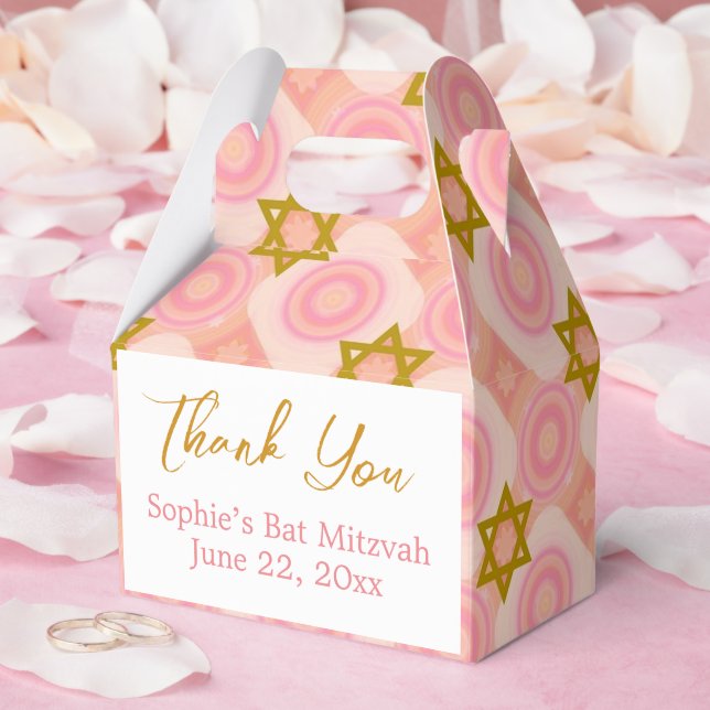 Fun colourful bat mitzvah treat/favour/gift boxes (Wedding)