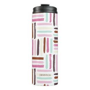 Fun Colourful Brush Strokes Pattern Thermal Tumbler
