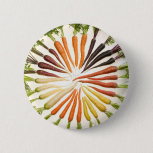 Fun Colourful Carrots 6 Cm Round Badge