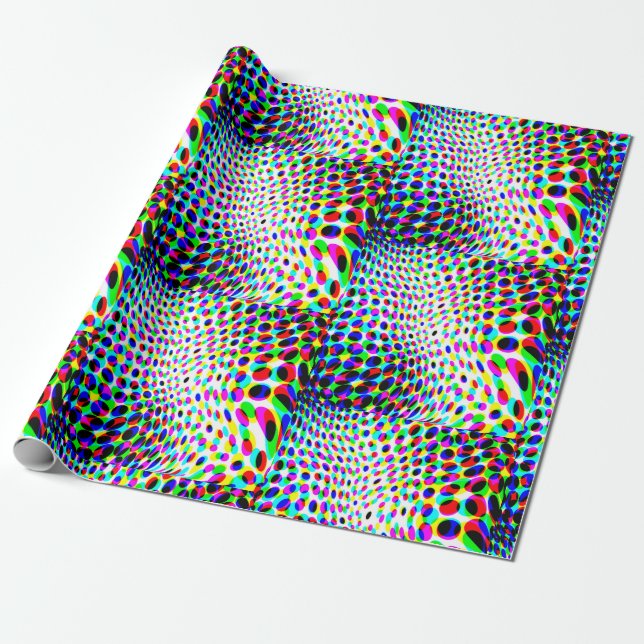 Fun Colourful Circles Wrapping Paper (Unrolled)