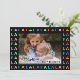 Fun Colourful Classic FA LA LA LA Holiday Season Card
