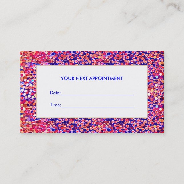 Fun Colourful Confetti Salon Appointment Card (Front)
