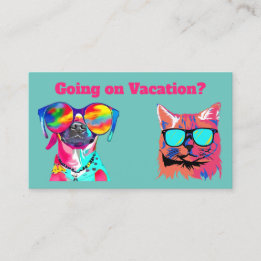 Fun Colourful Custom Pet Sitter Business Card