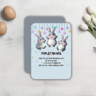 Fun Colourful Cute Hoppers Bunny Baby Shower Enclosure Card